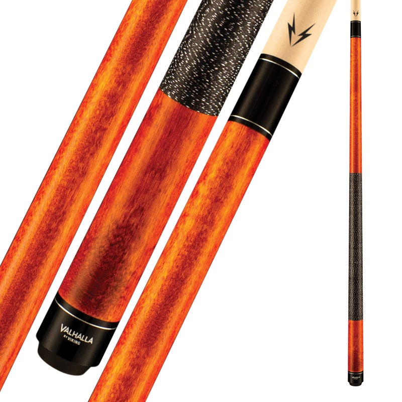 Viking Valhalla 100 Series with Irish Linen Wrap 2 Piece 58" Pool Cue Stick VA119 (21oz, Autumn Orange)